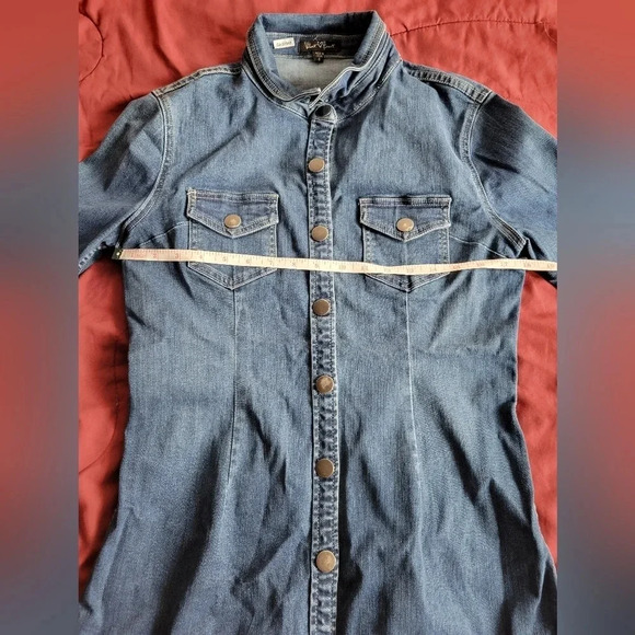 Velvet Heart Snap Long Sleeve Jean Dress  Small - Picture 16 of 16